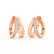 1/2 Ct Round Cut Moissanite Hoop Earrings 14K Gold Plated
